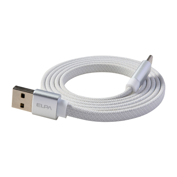 マグピタ マグネットUSBケーブル 平形 フラット PD27W A to C 1.0m ホワイト