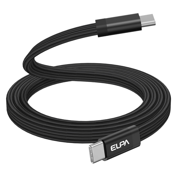 マグピタ マグネットUSBケーブル 平形 フラット PD60W C to C 1.0m ブラック