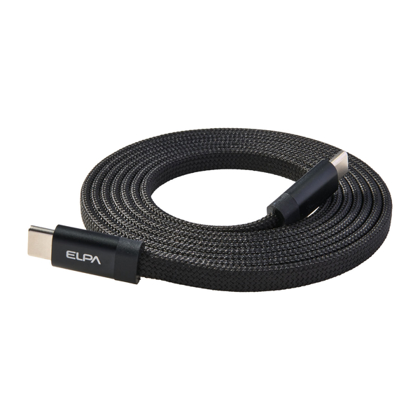 マグピタ マグネットUSBケーブル 平形 フラット PD60W C to C 1.5m ブラック