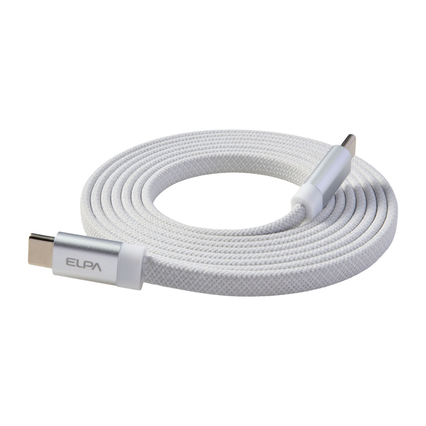 マグピタ マグネットUSBケーブル 平形 フラット PD60W C to C 1.5m ホワイト