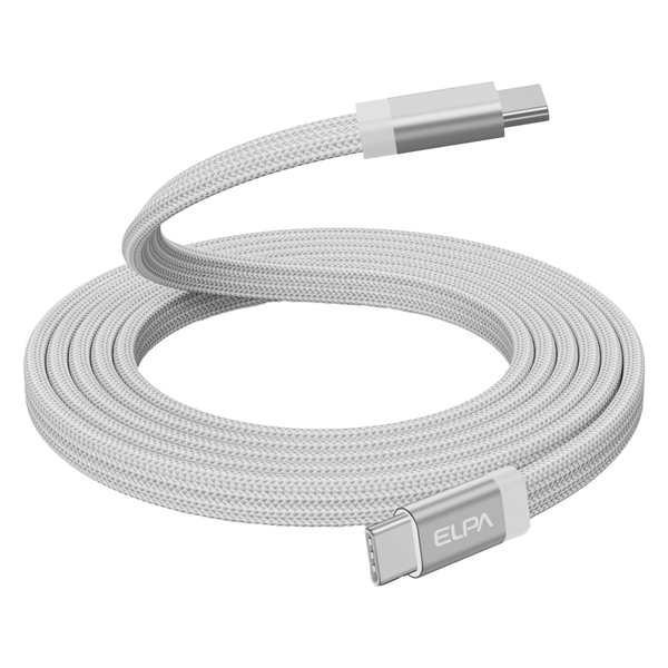 マグピタ マグネットUSBケーブル 平形 フラット PD60W C to C 1.5m ホワイト