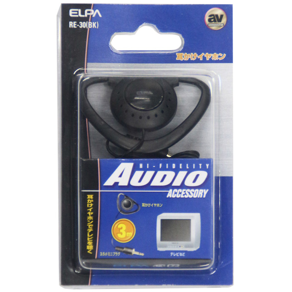 耳掛イヤホン ブラック