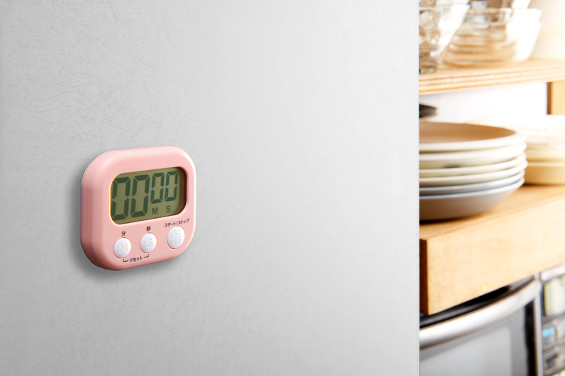 大きく見やすいキッチンタイマー ピンク