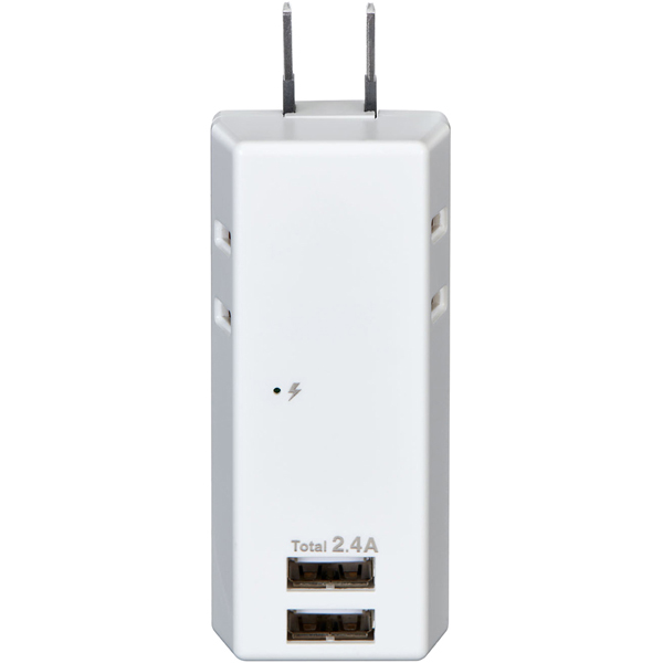 耐雷USBタップ 2個口 2ポート 2.4A