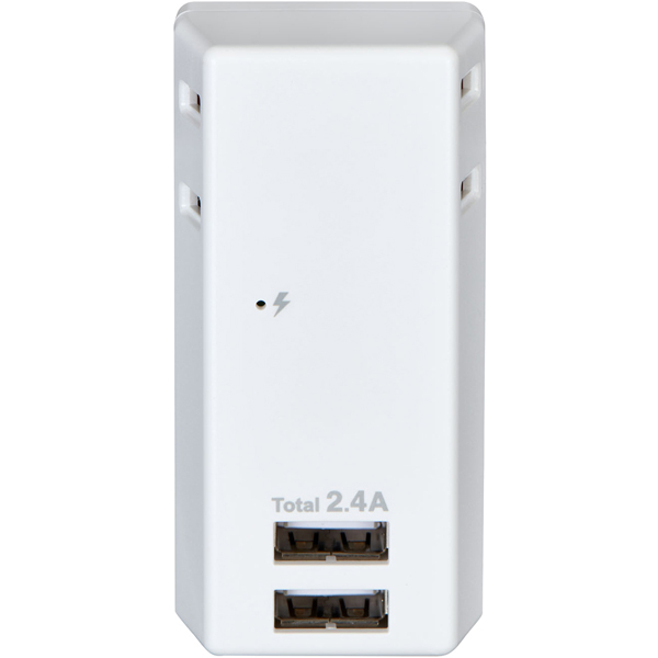 耐雷USBタップ 2個口 2ポート 2.4A
