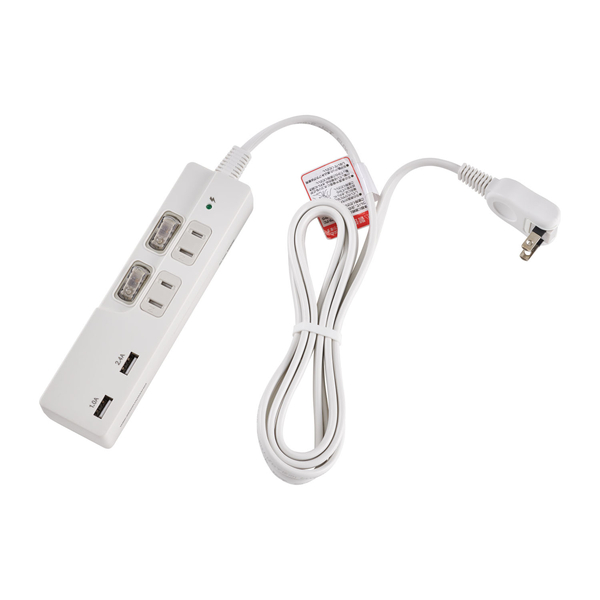 スイッチ付USBタップ 2P