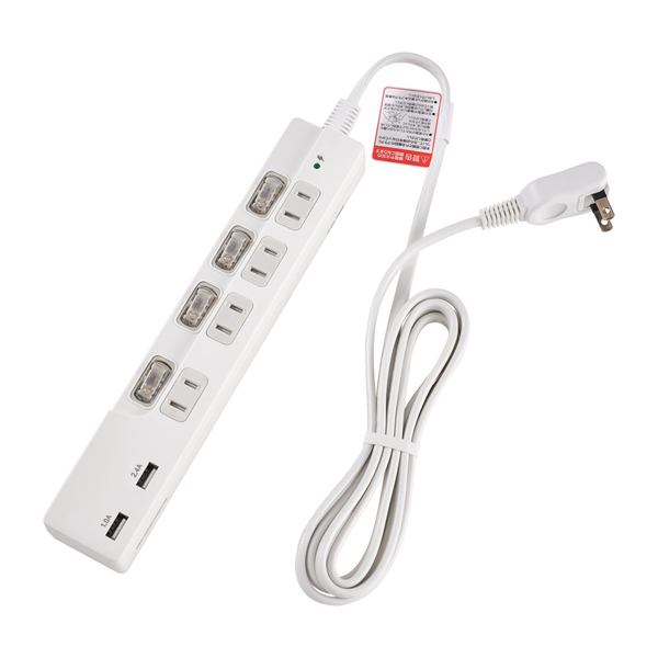 スイッチ付USBタップ 4P