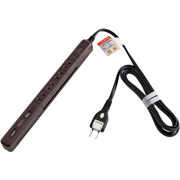 4P2mスリム回転USBタップ 木目