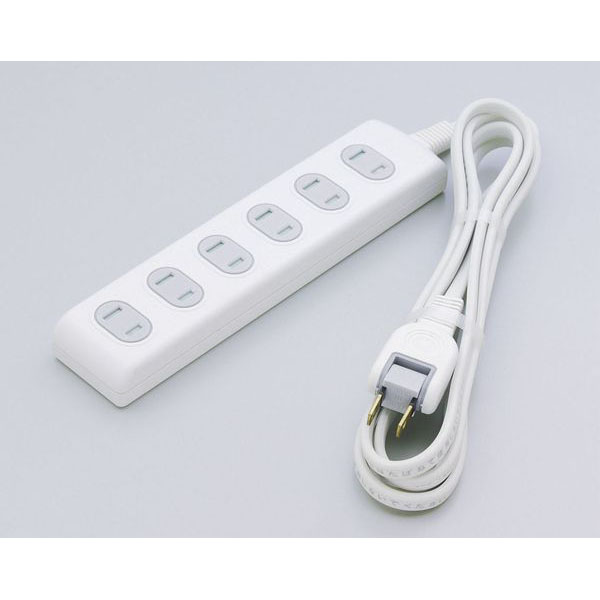 扉付タップ 6個口 2m ホワイト