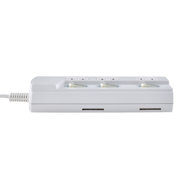 LED個別スイッチ付電源タップ 3個口 1m ホワイト