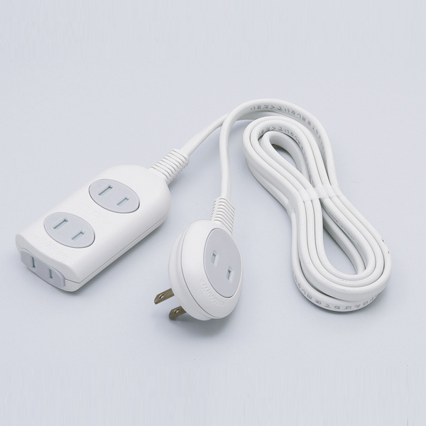 扉付タップラン 3個口＋1個口 2m ホワイト