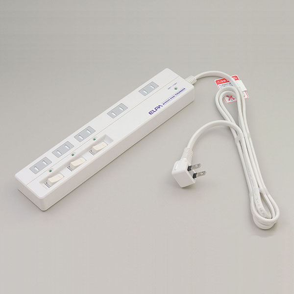 サージ付マルチタップ 5個口 1.5m ホワイト