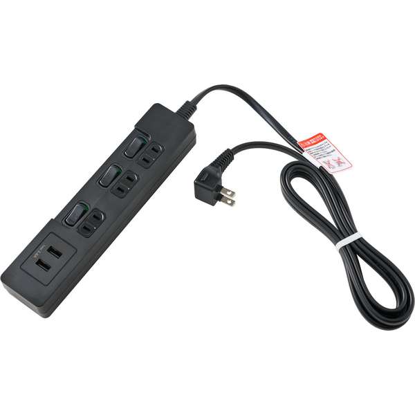 ランプレススイッチ付きUSBタップ