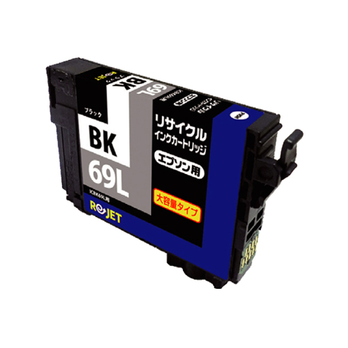 【Rejet リサイクルインクカートリッジ】 EPSON ICBK69L対応/ブラック