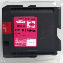 【Rejet リサイクルインクカートリッジ】 RICOH GC21MH対応/マゼンタ