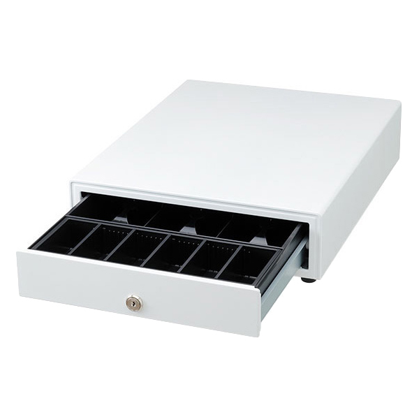 サーマルレシートプリンター用 キャッシュドロアー/3札6硬貨/ホワイト