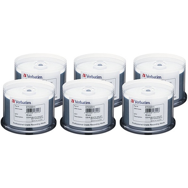 Verbatim Japan社製 CD-R/700MB/48倍速/光沢ホワイトワイドタイプ/300枚入り