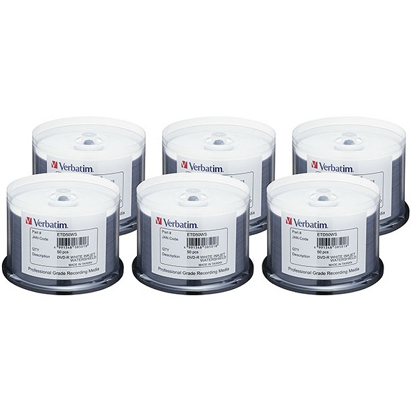 Verbatim Japan社製 DVD-R/4.7GB/16倍速/光沢ホワイトワイドタイプ/300枚入り