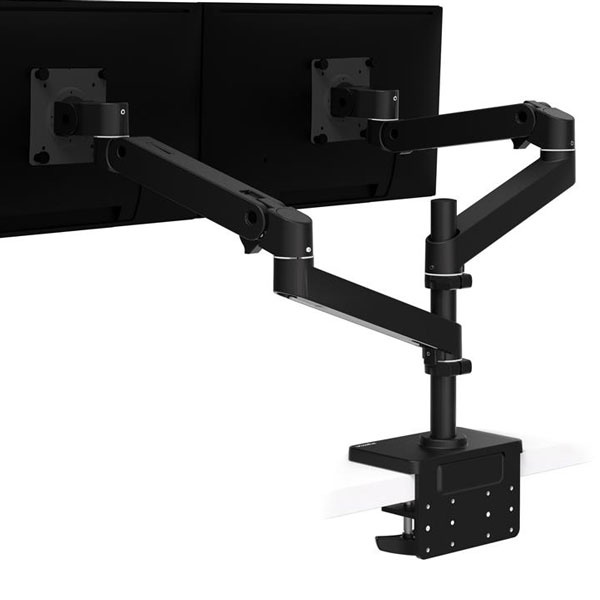 LX PRO デスクマウント モニターアーム デュアル 縦/横型 ブラック 24インチ(3.6～20.0kg)まで対応