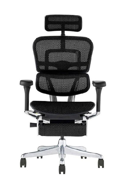 EHP2-LPL-DR-BF-BK【PU】 エルゴヒューマン プロII ハイタイプ オットマン付 新基盤 ブラックフレーム/ブラック