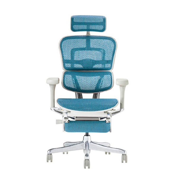 EHP2-LPL-DR-GF-BL【PU】新基盤 エルゴヒューマン プロII ハイタイプ オットマン付 新基盤 グレーフレーム/ブルー