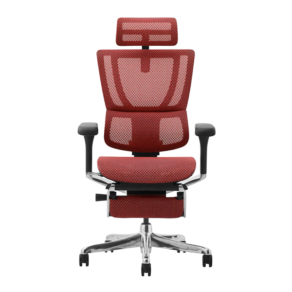 FIT2-LPL-DR-BF-RD【新基盤】 エルゴヒューマン フィットII ハイタイプ オットマン付 新基盤 ブラックフレーム/レッド