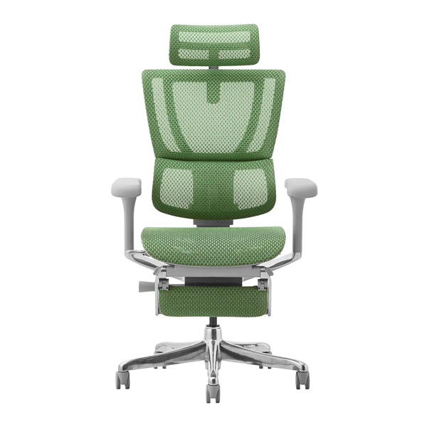 FIT2-LPL-DR-GF-GN【新基盤】 エルゴヒューマン フィットII ハイタイプ オットマン付 新基盤 グレーフレーム/グリーン