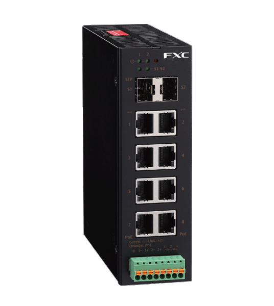 10/100/1000BASE-T PoE++/PoE+/PoE対応×8＋100/1G×2SFPスロット 産業用スイッチ MAX.270W/装置 5年先出センドバック保守