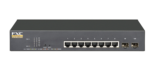 Lite Smart PoEスマートスイッチ 8ポートタイプ（10/100/1000MPoE×8、1GSFP×2）MAX.75W ＋ 同製品SB5バンドル