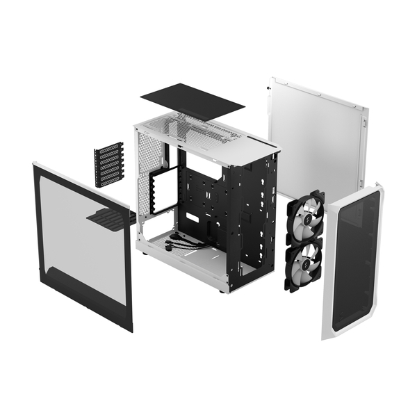 ミドルタワー型PCケース Focus 2 RGB White TG Clear Tint