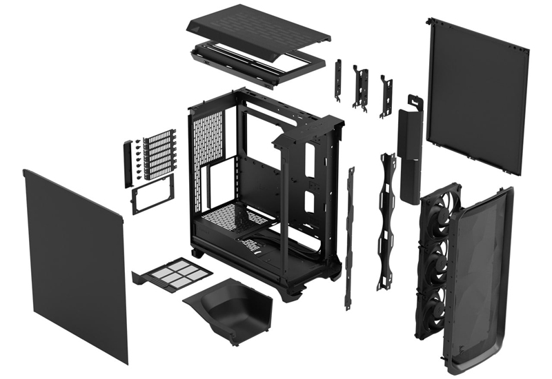 ミドルタワー型PCケース Meshify 3 Black Solid