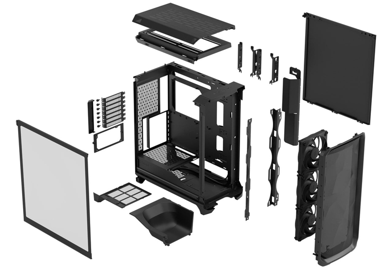 ミドルタワー型PCケース Meshify 3 Black TG Light Tint