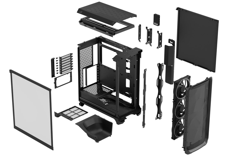 ミドルタワー型PCケース Meshify 3 Ambience Pro RGB Black TG Light Tint