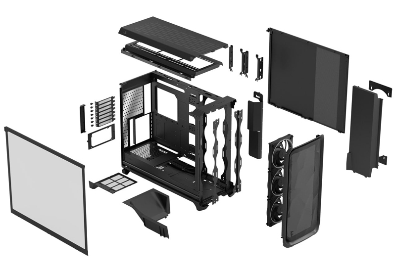 フルタワー型PCケース Meshify 3 XL Black RGB TG Light Tint