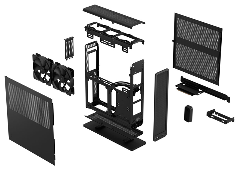 Mini-ITX対応スリム型PCケース Ridge PCIe 4.0 Black