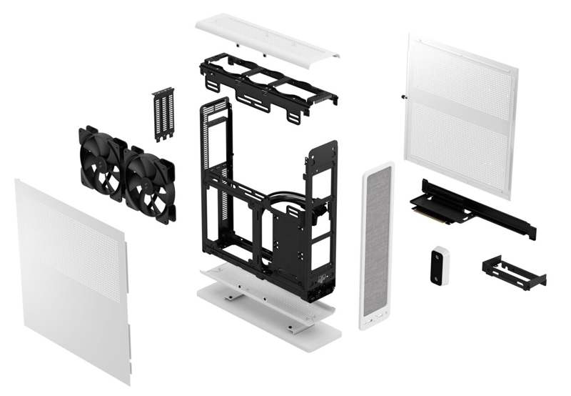 Mini-ITX対応スリム型PCケース Ridge PCIe 4.0 White