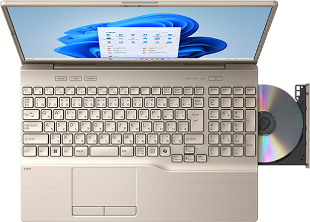 FMV A75-K3 ゴールド (Core i7-1355U/16GB/SSD・256GB/DVDスーパーマルチ/Win11Home64/Microsoft 365 Personal (24か月版、Office H&B2024 オプション付)/16型)