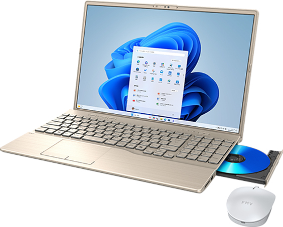 FMV A77-K3 ゴールド (Ryzen 7 7735U/16GB/SSD・512GB/Blu-ray/Win11Home64/Microsoft 365 Personal (24か月版、Office H&B2024 オプション付)/16型)
