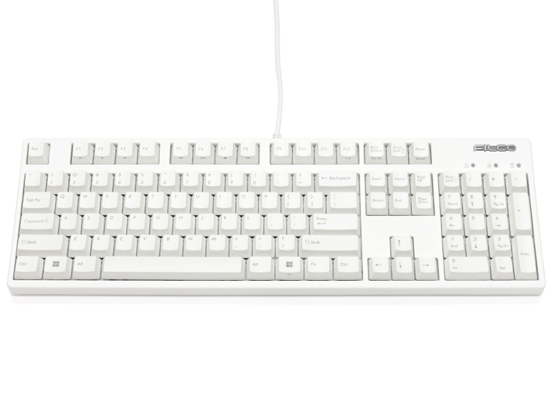 静電気耐性強化キーボード 英語 フルサイズ 茶軸 ロゴあり 白