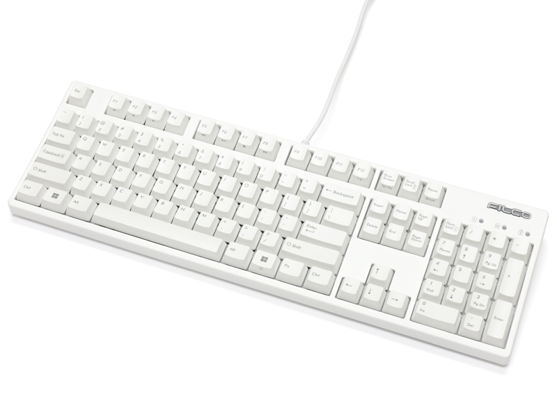 静電気耐性強化キーボード 英語 フルサイズ 静音赤軸 ロゴあり 白