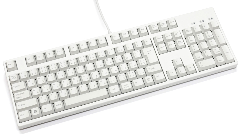 静電気耐性強化キーボード 英語 フルサイズ 静音赤軸 ロゴなし 白
