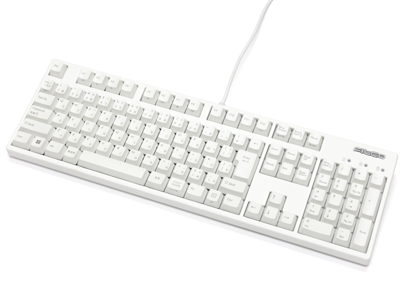 静電気耐性強化キーボード 日本語 フルサイズ 茶軸 ロゴあり 白