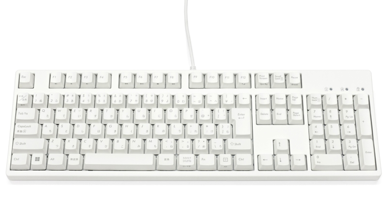 静電気耐性強化キーボード 日本語 フルサイズ 茶軸 ロゴなし 白