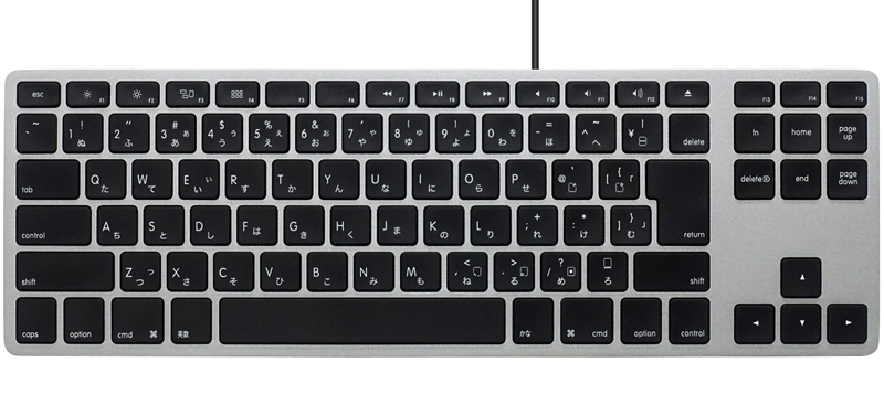 Matias Wired Aluminum Tenkeyless keyboard for Mac - Space Gray 日本語配列