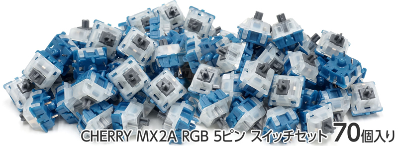 CHERRY MX2A RGB 5ピン スイッチ70個セット ノーザンライト軸