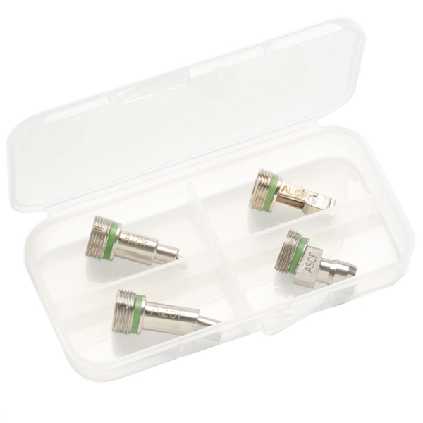 SC（メス側）、LC（メス側）、2.5mmフェルール、1.25mm APCフェルール端面検査チップセット