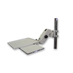 簡易ロック式アーム ノートPCアーム+ポールクランプ付垂直ベース