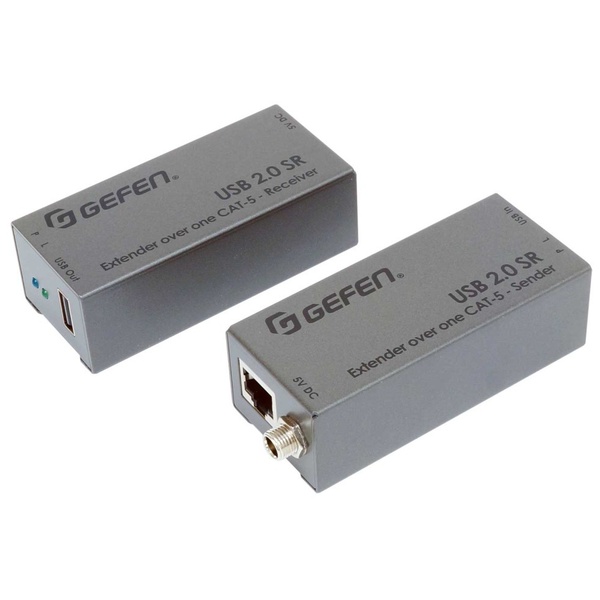 USB2.0延長機（CAT5eを1本使用）USB1.1/2.0対応：1ポート、最大50m