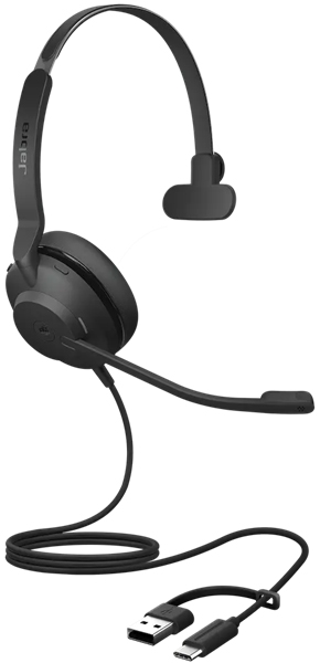 Jabra USBヘッドセット USB-C/A 片耳 MS認定「Jabra Evolve2 30 SE MS Mono USB C/A」