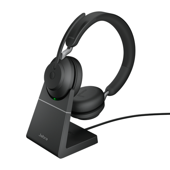 Jabra 無線ヘッドセット USB-C 両耳 UC認定 充電スタンド付「Jabra Evolve2 65 UC Stereo USB-C Stand Black」